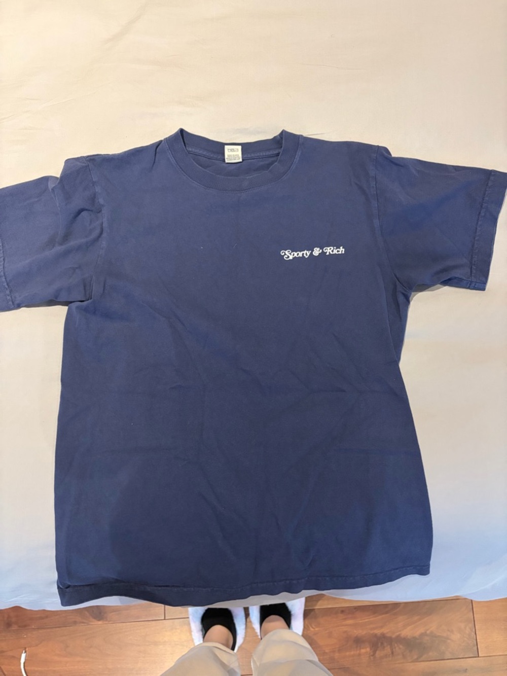 Sporty & Rich Navy Logo Tee